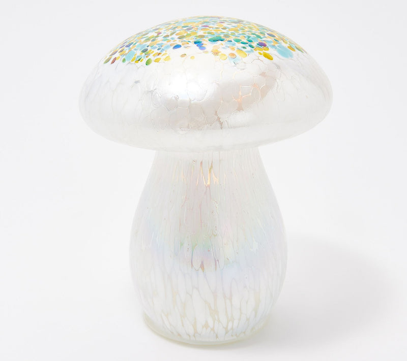 LIT GLASS MUSHROOM,q56143wh