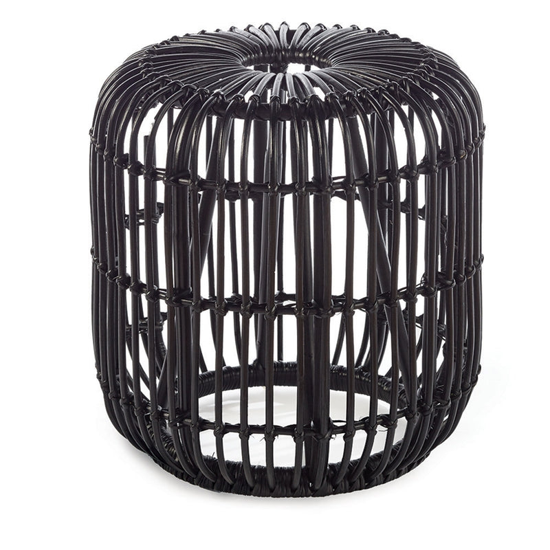 Napa Home Garden, RATTAN STOOL BLACK,rt200bk