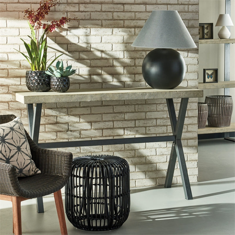 Napa Home Garden, RATTAN STOOL BLACK,rt200bk