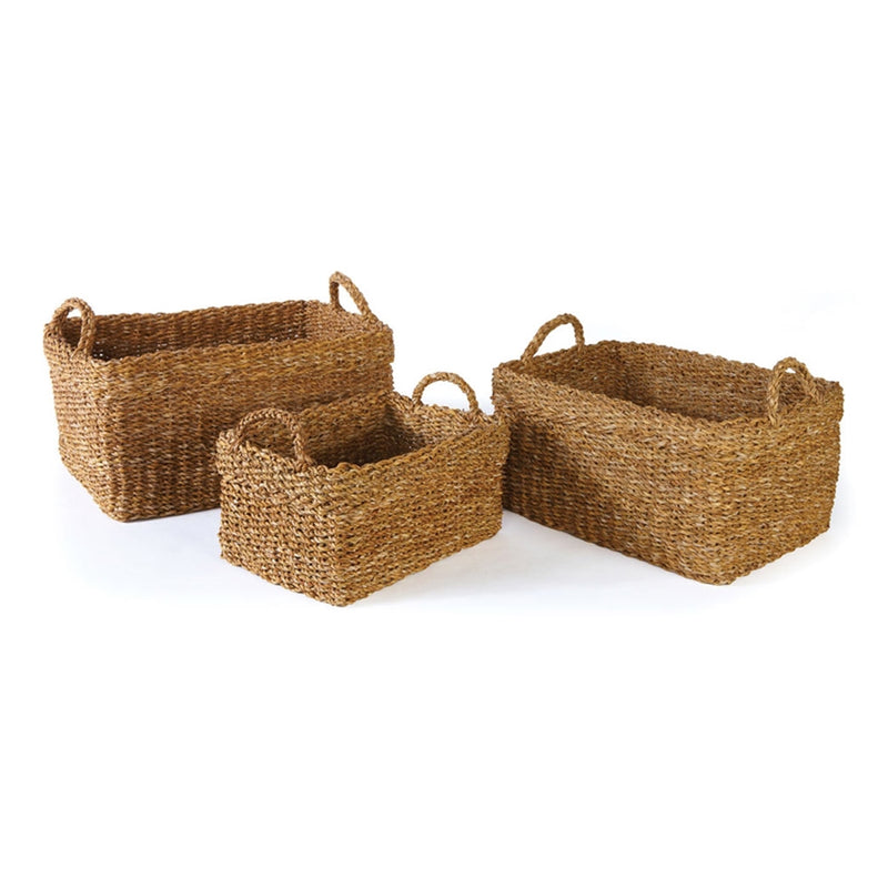 Napa Home Garden, SG RECTANGULAR BASKETS W/ CUFFS ,SET OF 3,sg2007