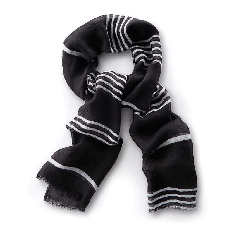 THREADS 72x28" SCARF STRIPES BLACK