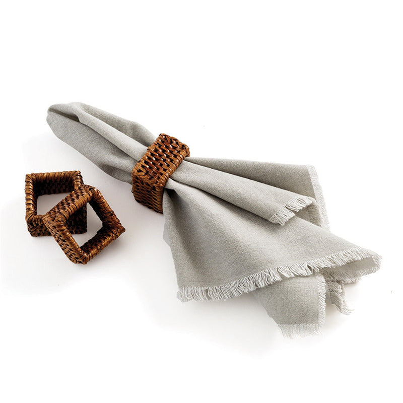 Burma Rattan Square Napkin Ring