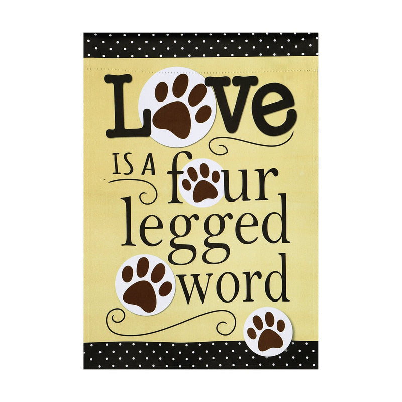 Evergreen House Flag,Love is a Four Legged Word Suede House,Z13S8982