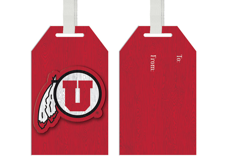 Evergreen Gift Tag Ornament, University of Utah, 0.9'' x 3 '' x 5'' inches
