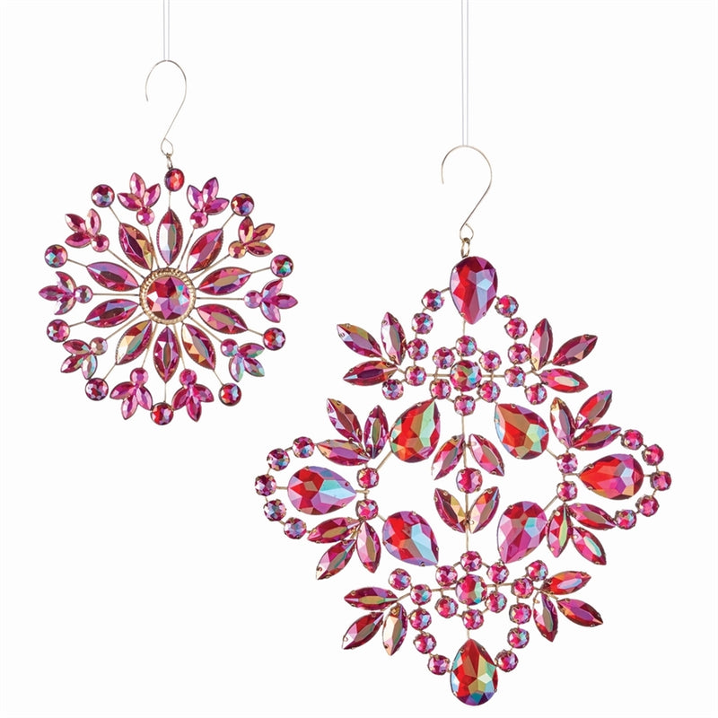 Jeweled Flourish Ornaments , Set of 2