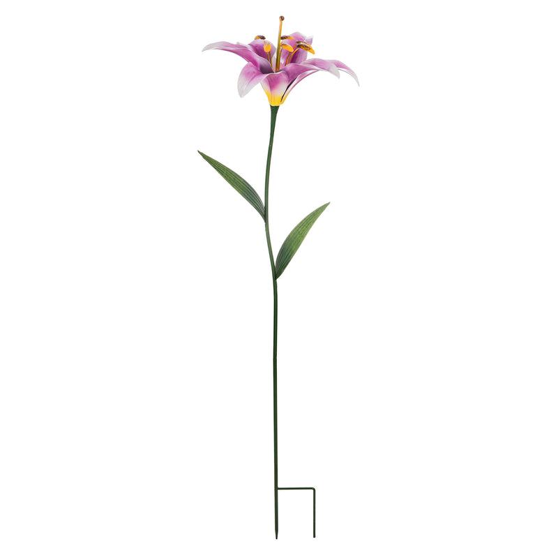 Evergreen Metal stake, purple daylily, 11.8''x 13'' x 48.4'' inches