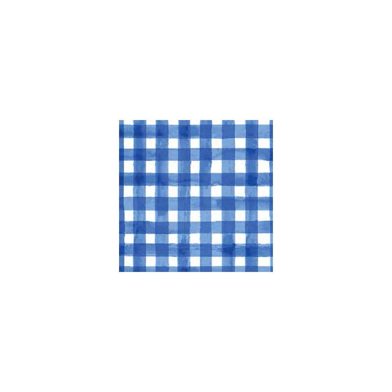 40ct, 3ply Cocktail Napkin, Blue Gingham, 5"x5"x1.5"inches