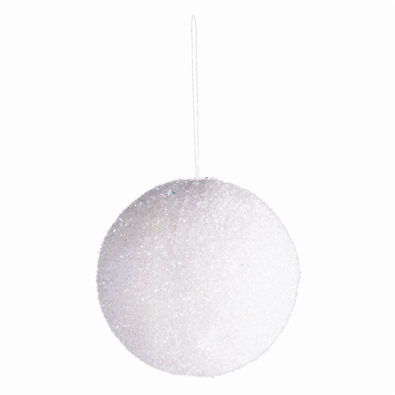 Napa Home Garden, GLITTERED BALL ORNAMENT 6",z5570wh