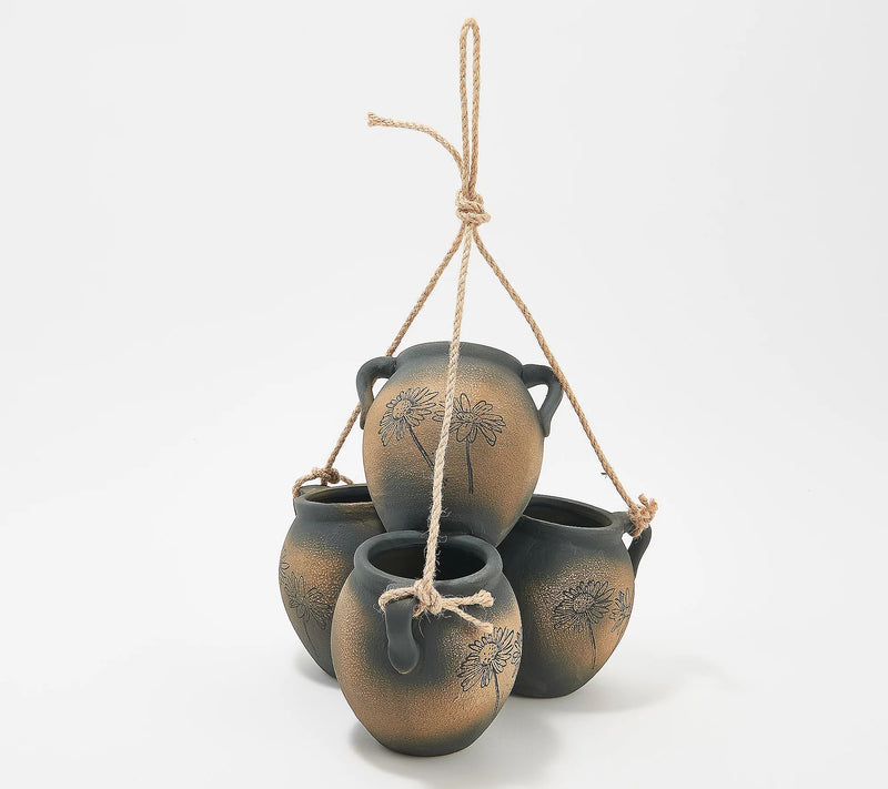 Hanging pot planter, grey, 10.24"x10.24"x4.22"inches