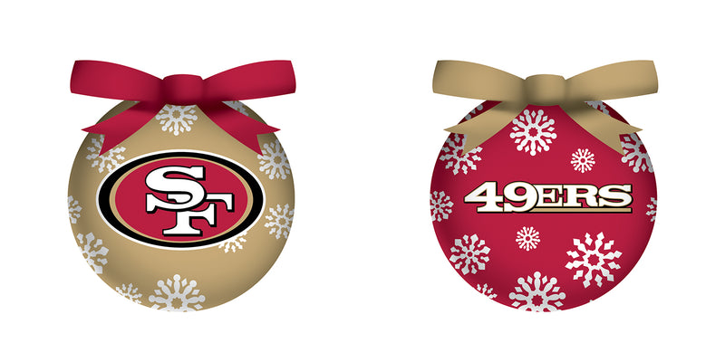 Evergreen LED Boxed Ornament Set of 6, San Francisco 49ers, 3'' x 3 '' x 3'' inches
